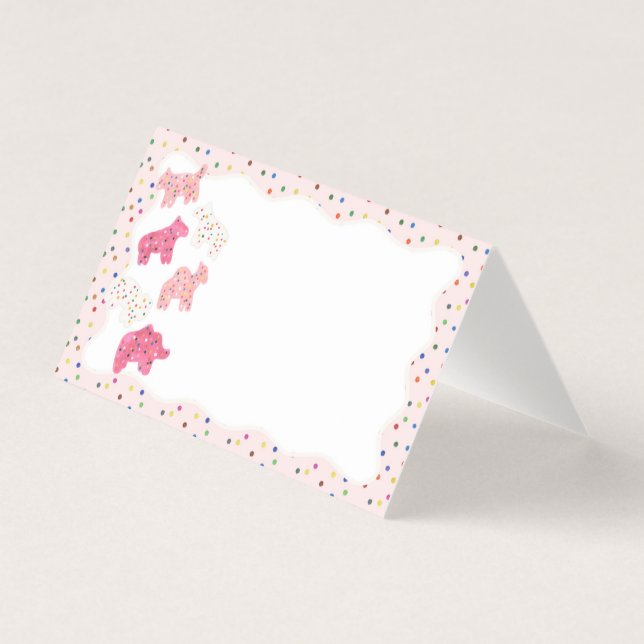 Frosted Animal Cookies Place Card Table Decor (Front)