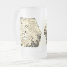 Frosted Beer Mug : king of The Jungle