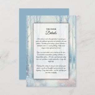 Frosted Blue Birch Forest Wedding Enclosure Card