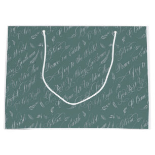 Frosted Blue Carols Large Gift Bag