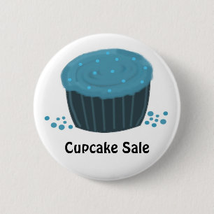 Frosted Blue Cupcake - Cupcake Sale 6 Cm Round Badge