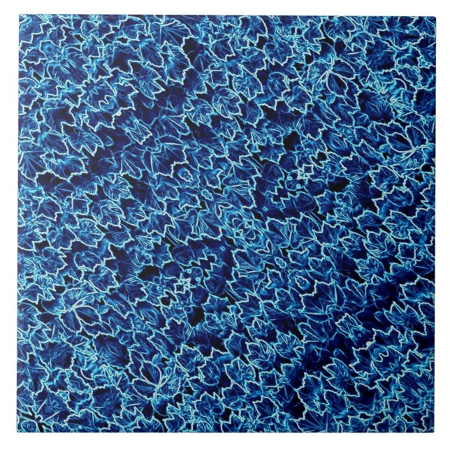 Frosted Blue Ivy Cool Ceramic Tile (Front)