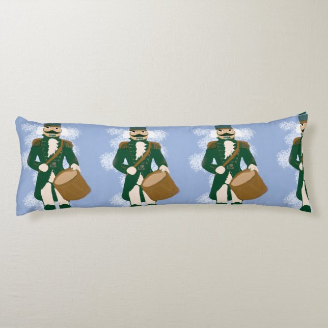 Frosted Blue Nutcracker Christmas Body Cushion (Back)