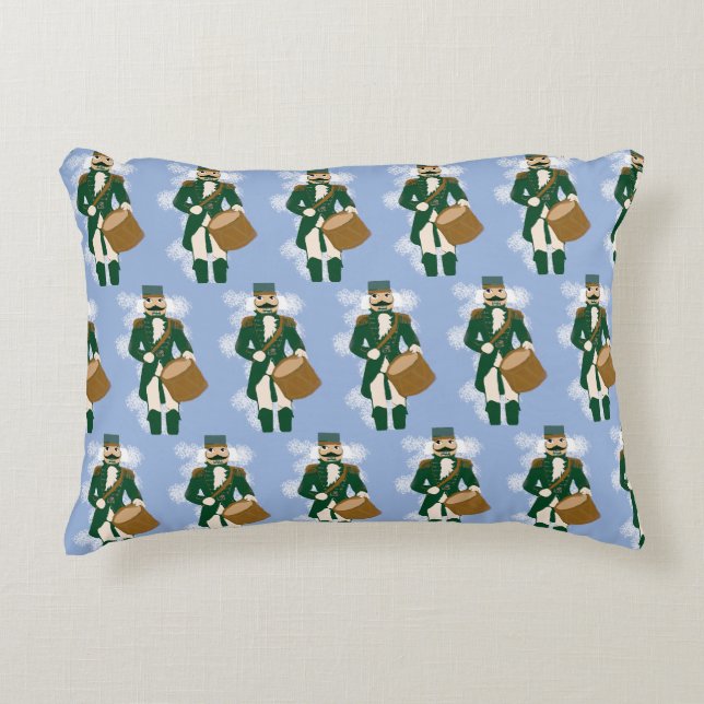 Frosted Blue Nutcracker Christmas Decorative Cushion (Front)