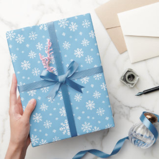 Frosted Blue Snowflake Wrapping Paper