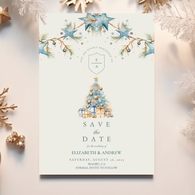 Frosted Blue Star Wedding Save The Date (Creator Uploaded)