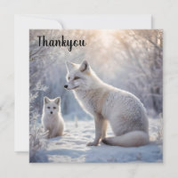 "Frosted Bonds: The Arctic Fox and Her Cub"