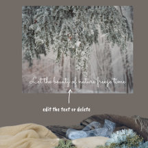 Frosted branches and a snow-covered forest