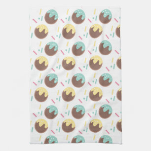 Frosted Cake Pop Doughnut Sprinkles Sweet Foodie Tea Towel