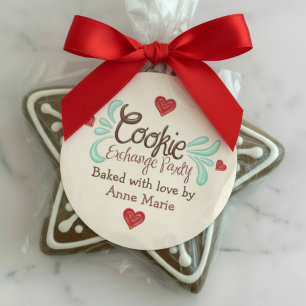 Frosted Christmas Cookie Exchange Classic Round Sticker