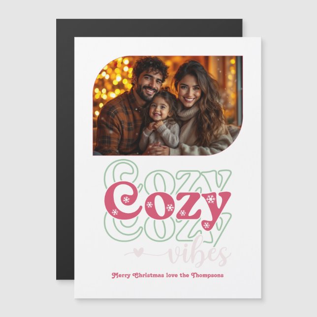 Frosted Cranberry Holiday Keepsake Christmas Photo (Front/Back)