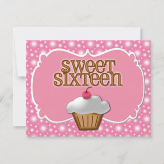 Frosted Cupcake Custom Sweet Sixteen Party Invitation