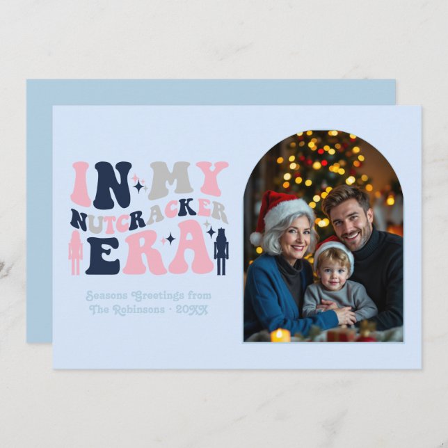 Frosted Elegance My Nutcracker Era Christmas Photo Holiday Card (Front/Back)