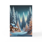 Frosted Forest Christmas Scenery Flat Holiday Card