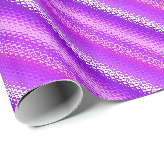 Frosted glass stripes - purple and orchid wrapping paper (Roll Corner)