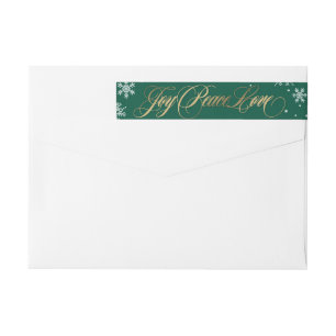 Frosted Greeting Holiday Address Label Green