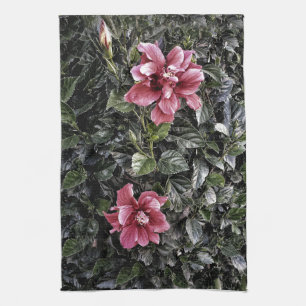 Frosted Hibiscus Tea Towel