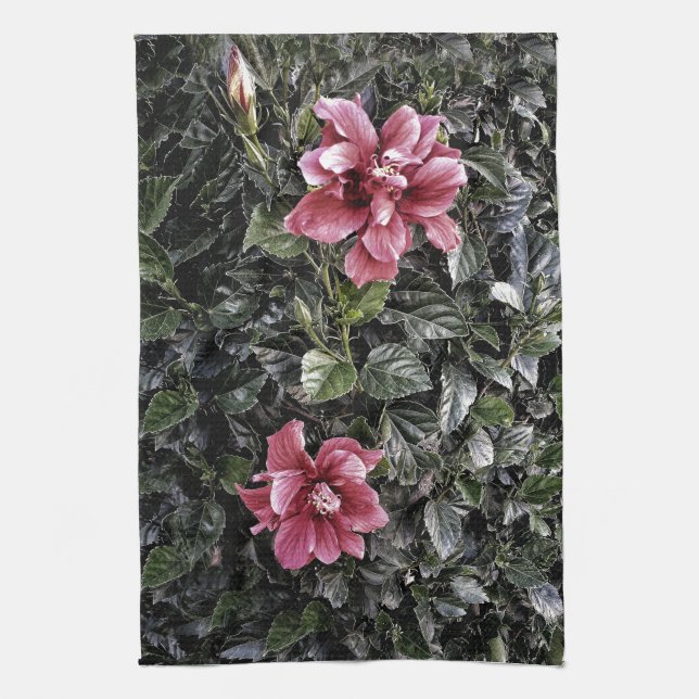 Frosted Hibiscus Tea Towel (Vertical)