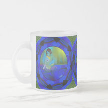 Frosted mug with original art