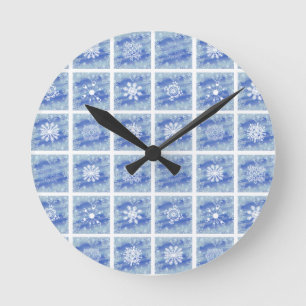 Frosted Panes Round Clock