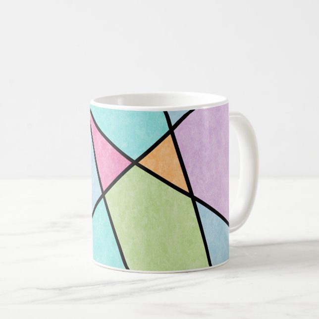 Frosted pastel Abstract Geometric Blue pink lilac Coffee Mug (Front Right)