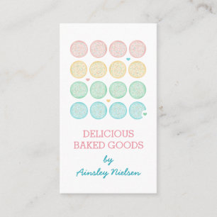Frosted Pastel Cookies Pastry Bakery Business Card