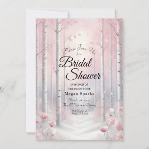 Frosted Petals in a Winter Woodland Bridal Shower Invitation