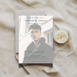 Frosted Photo Celebration of Life Funeral Memorial Invitation