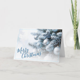 Frosted Pine Merry Christmas Greeting Card