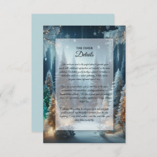 Frosted Pines in Winter Glow Wedding Enclosure Card