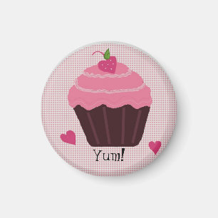 Frosted Pink Cupcake Magnet