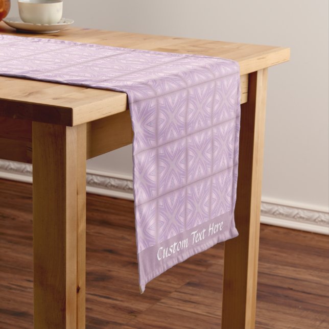 Frosted Pink Lavender Pastel Tile Design Short Table Runner (In Situ)