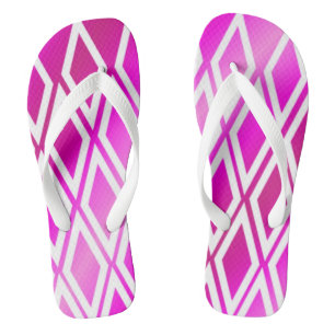 Frosted Pink White Diamond Pattern Thongs