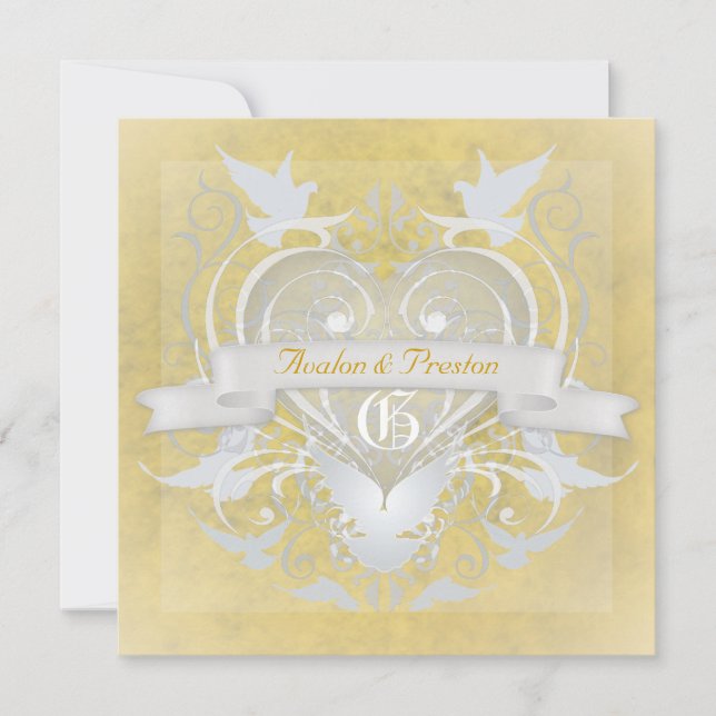 Frosted Princess Fairy Tale Yellow Invitation (Front)