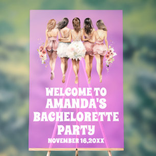 Frosted Purple Acrylic Bachelorette Welcome Sign