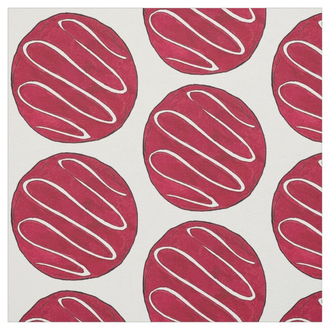 Frosted Red Velvet Cookie Print Baking Bake Sale Fabric (Swatch)