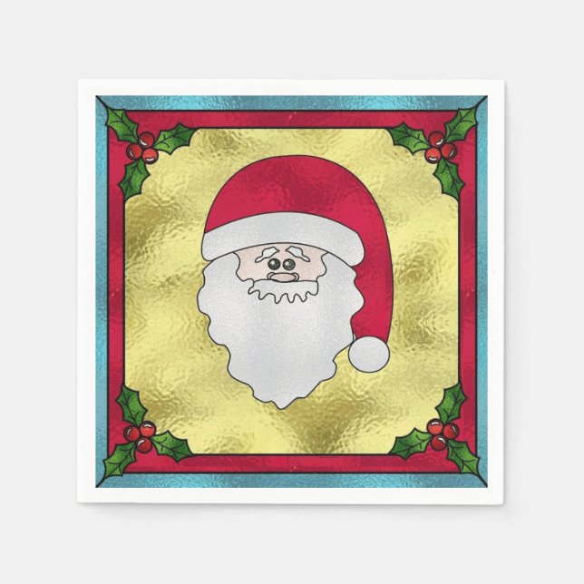 Frosted Santa Napkin (Front)