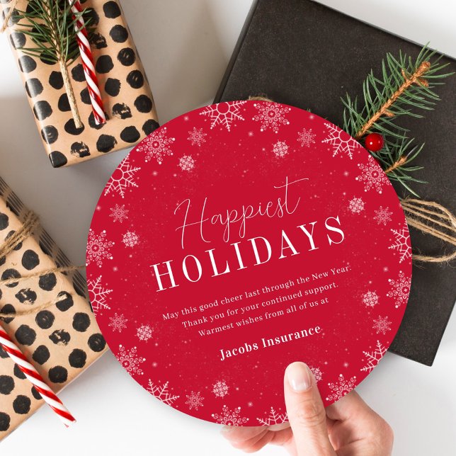 Frosted Season Custom Colour Business Holiday Card (Creator Uploaded)