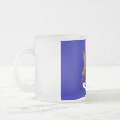 Frosted small glass mug with flag of Michigan (Left)