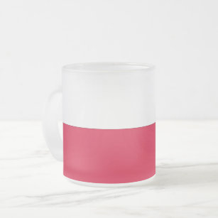 Frosted small glass mug with flag of Poland