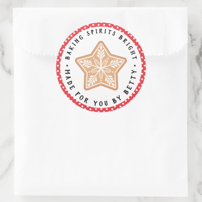 Frosted  Snowflake Cookie | Baking Spirits Bright Classic Round Sticker (Bag)
