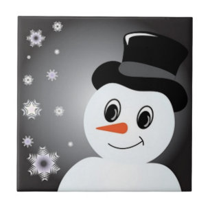 Frosted Snowman Ceramic Tile