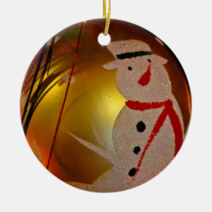 Frosted Snowman Christmas Ornament