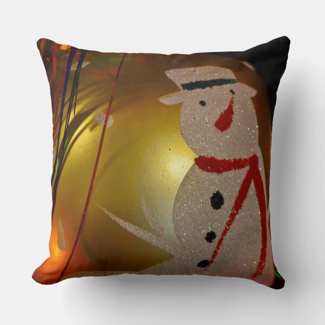 Frosted Snowman Ornament Cushion (Front)