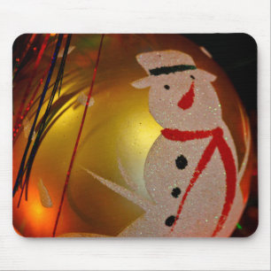Frosted Snowman Ornament Mouse Pad
