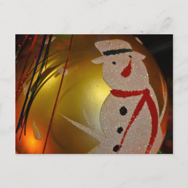 Frosted Snowman Ornament Postcard (Front)