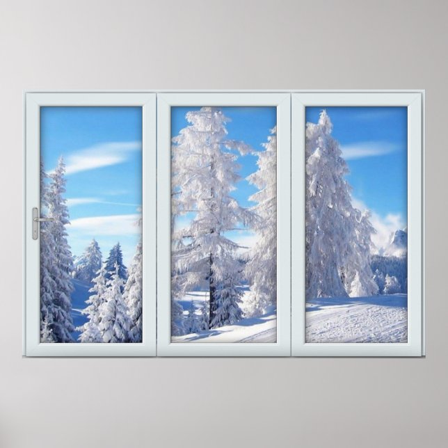 Frosted Trees Window with a View Poster (Front)