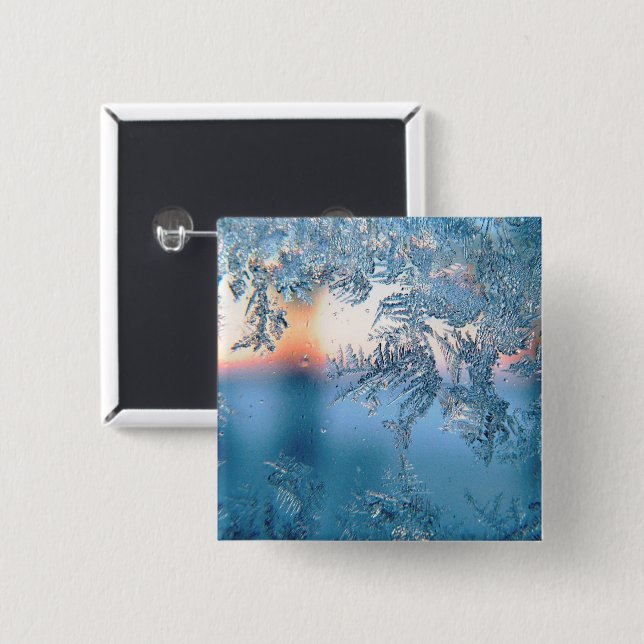 Frosted View 15 Cm Square Badge (Front & Back)