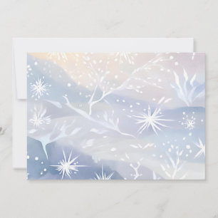 Frosted Window   Beautiful Snowing Winter Scene Holiday Card