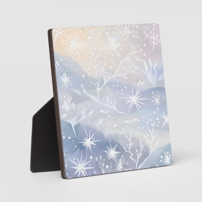 Frosted Window | Beautiful Snowing Winter Scene Plaque (Front)